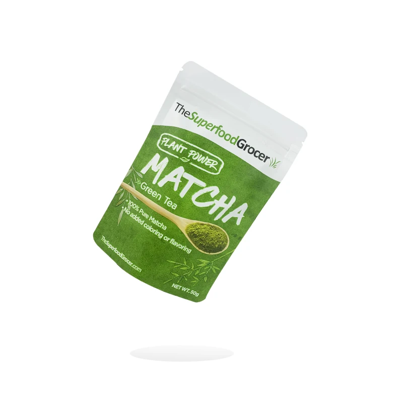 custom Biodegradable  Mylar Aluminum Foil matcha stand up pouch food coffee powder packaging with zipper