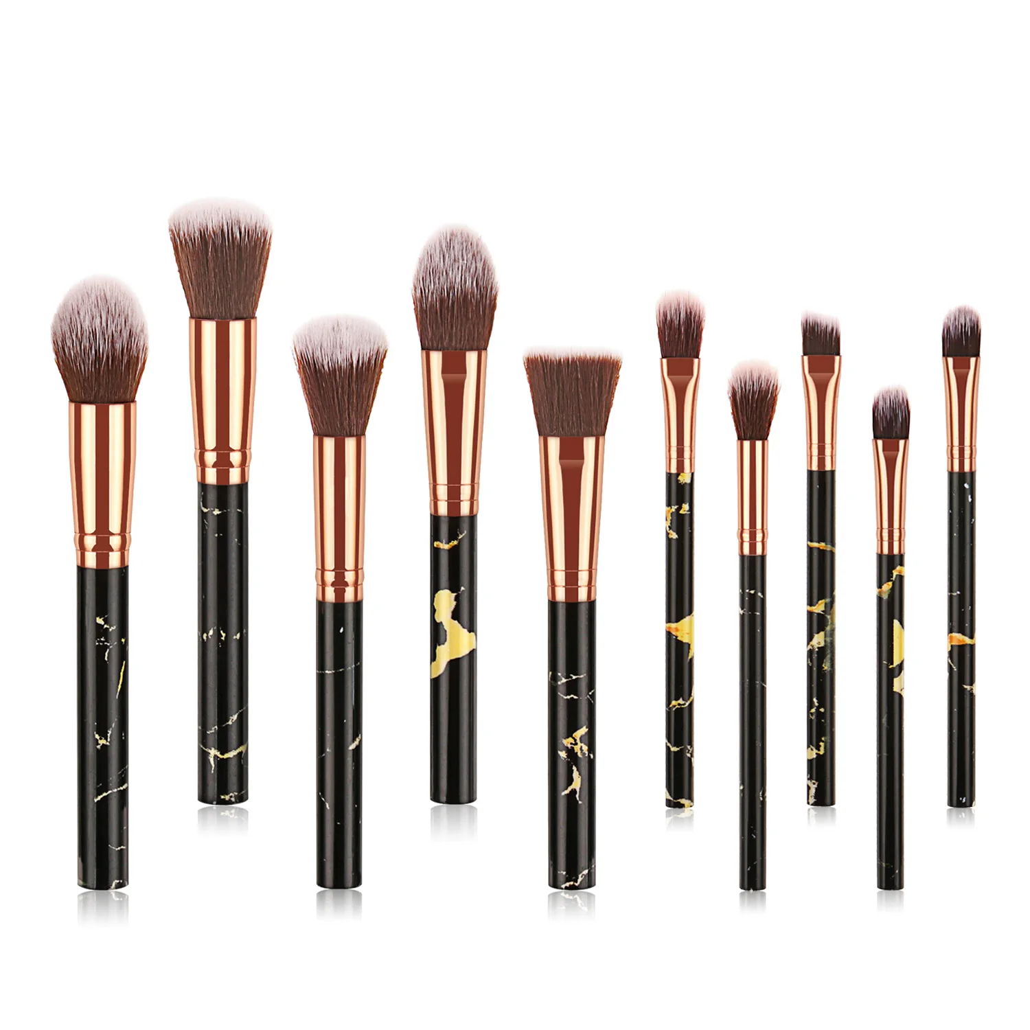10 pieces black  premium makeup brush set