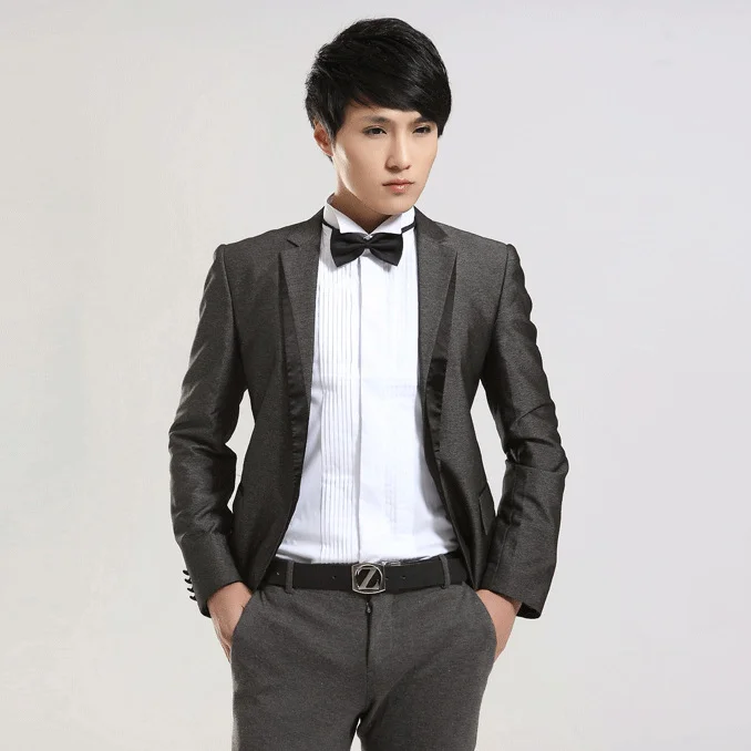 Мужская Свадебная рубашка с длинным рукавом и отложным воротником для жениха