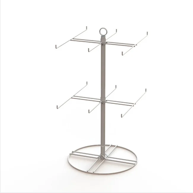 Metal Spinning Hanging Display Rack 2 Tier Counter top Wire Display Racks Multi-functional for Keyring/Jewelry/Necklace