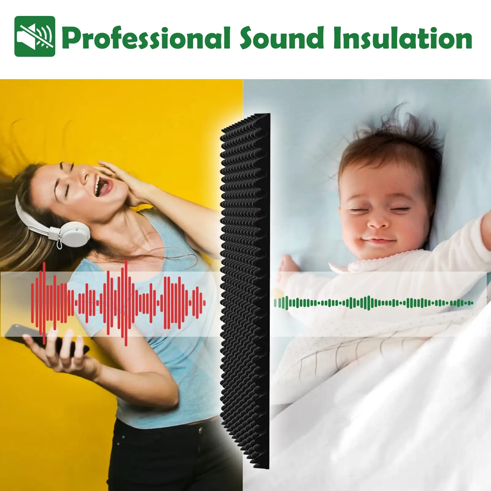 2024 Hot Sales Pyramid Acoustic Foam Panels Sound Absorbing Foam Polyester Acoustic Panel Soundproof Foam Acoustic