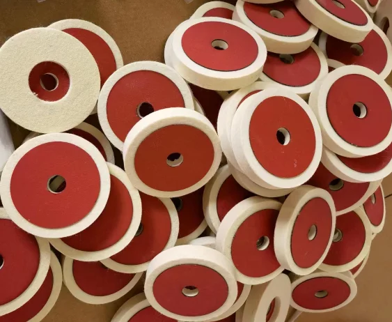 7 Inch 180 mm Wool Felt Polishing Wheel Felt Buffing Wheel  with red vulcanized support  for Polishing Marble  Stone