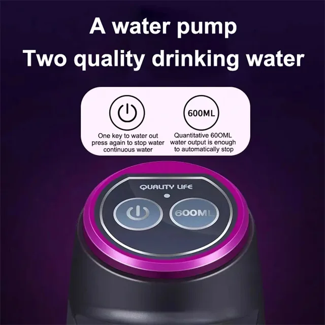 2023 Portable mini Bottle Water Dispenser Pump Universal Rechargeable Smart Electric Drinking Water Bottle Dispenser Pump