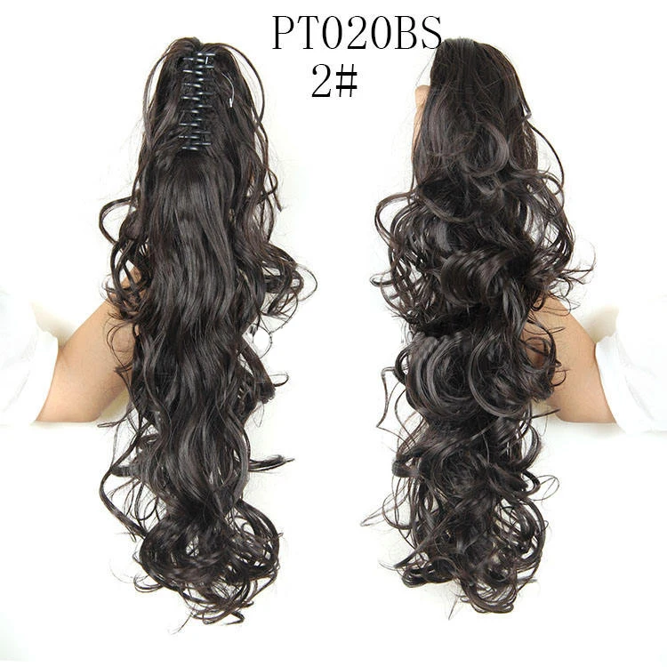Wholesale Ponytail Synthetic Hair Brown Blonde Synthetic Hair Pony tail Long Curly Weave Claw Clip Ponytails Hair Pieces