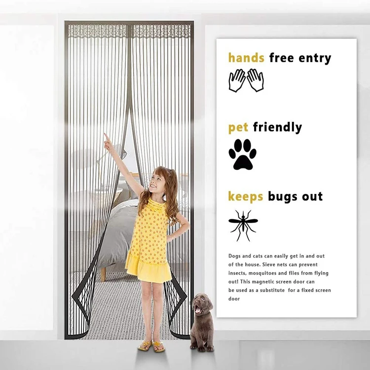 Manufacturer Wholesale Custom Magnetic Anti Mosquito Curtain Good Quality Magnetic Mosquito Net Door