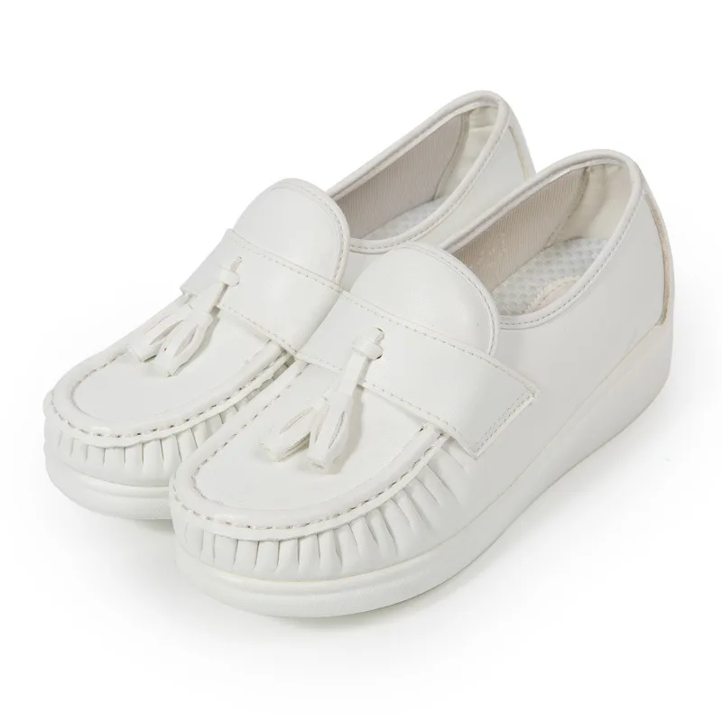 
Wholesale Hospital Working Comfortable Leather Upper And PU Outsole White Nursing Shoes Women 