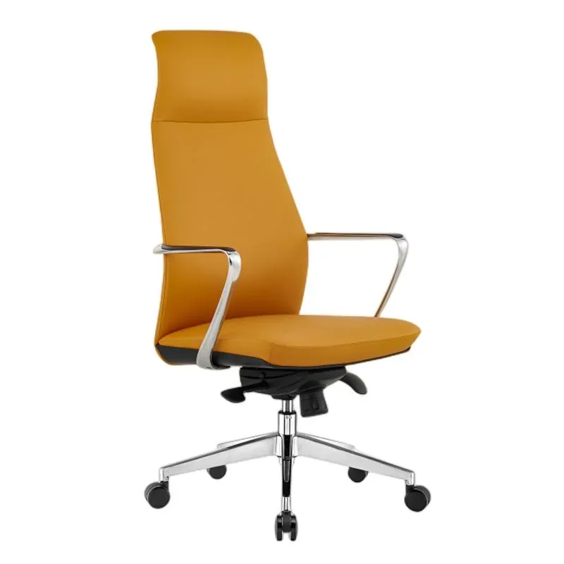 Modern Italian High Back Ergonomic Luxury Swivel Office Chair Executive Orange Leather Office Chair