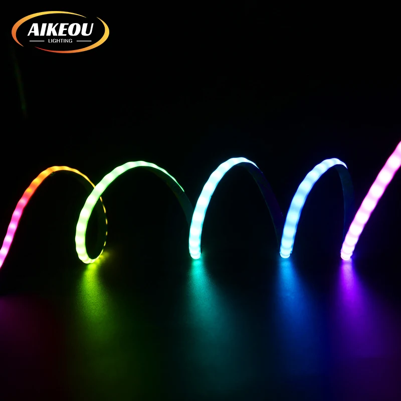 Slim 5mm Rainbow Dream Color Smart RGB Flexible COB LED Strip Light DC 5V 160LED RGBIC Addressable Strips