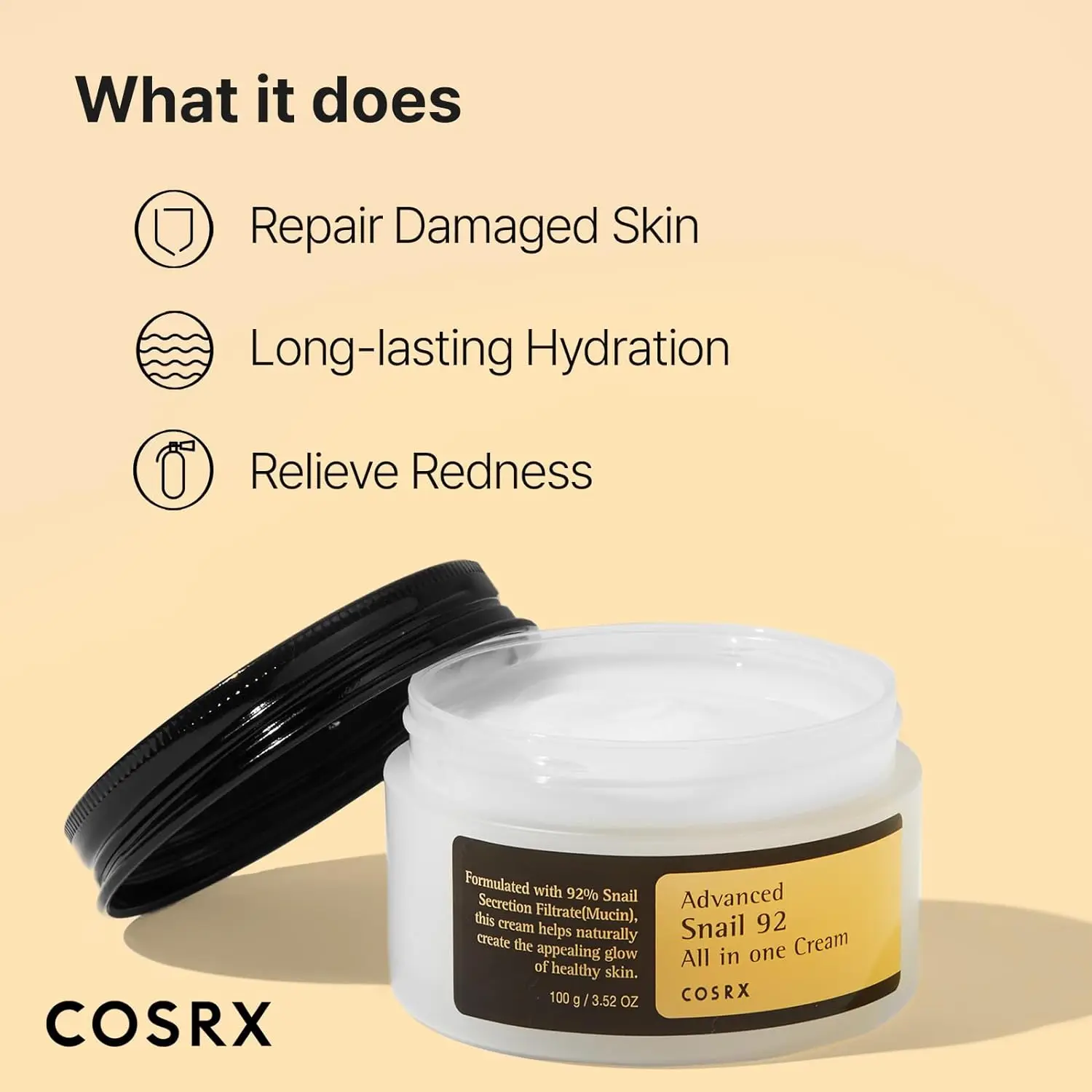 Korean Skin Care Cosmetics COSRX Moisturizing Snail Mucin Face Cream Advanced Snail 92 All in one Cream 100ml