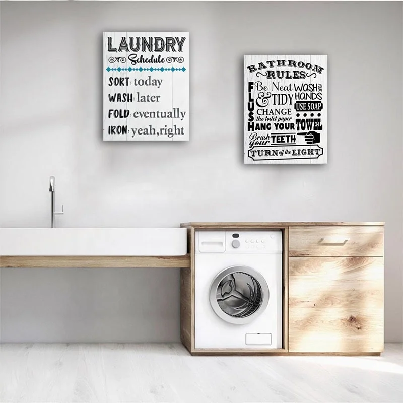  Modern Custom size pattern print wood background bathroom laundry room wall