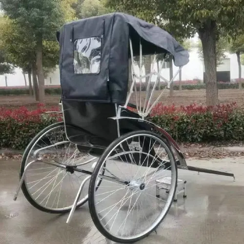 Human Power Rickshaw Tricycle Rear Driving For Hotel Show Carriage