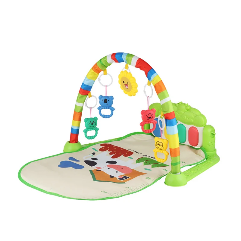 Wholesale Newborn Infant Sleep Toys Foldable Soft Kid Floor Activity Gym Musical Piano Keyboard Baby Crawl Play Mat