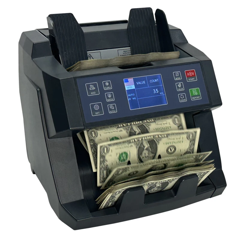 Touch panel TFT display with Flag Money Counter 1000 pcs/min Front Loading Banknotes Counter Bill notes Counting Machine