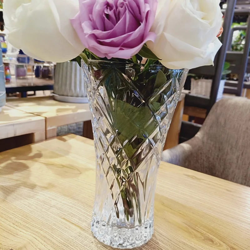 Centerpiece Glass Decorative Colored Clear Glass Flower Vase/Glass Vase for Home Decor