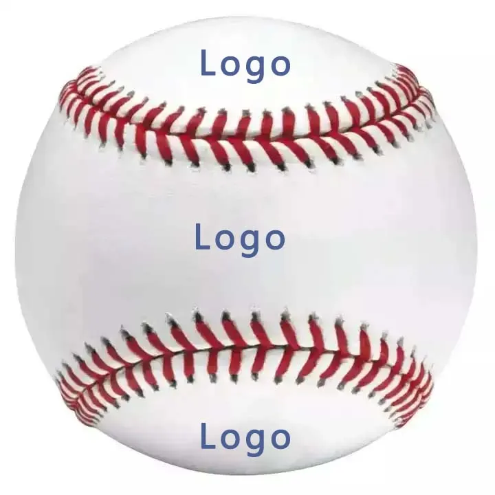 Custom Printed Logo Full Grain PVC/Split Leather Flat Seam Raised Wool Cork Softball Training Weight Professional Baseball Balls