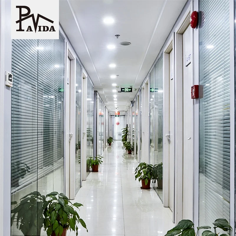 2023 interior glass door partition soundproof Glass office glass partition