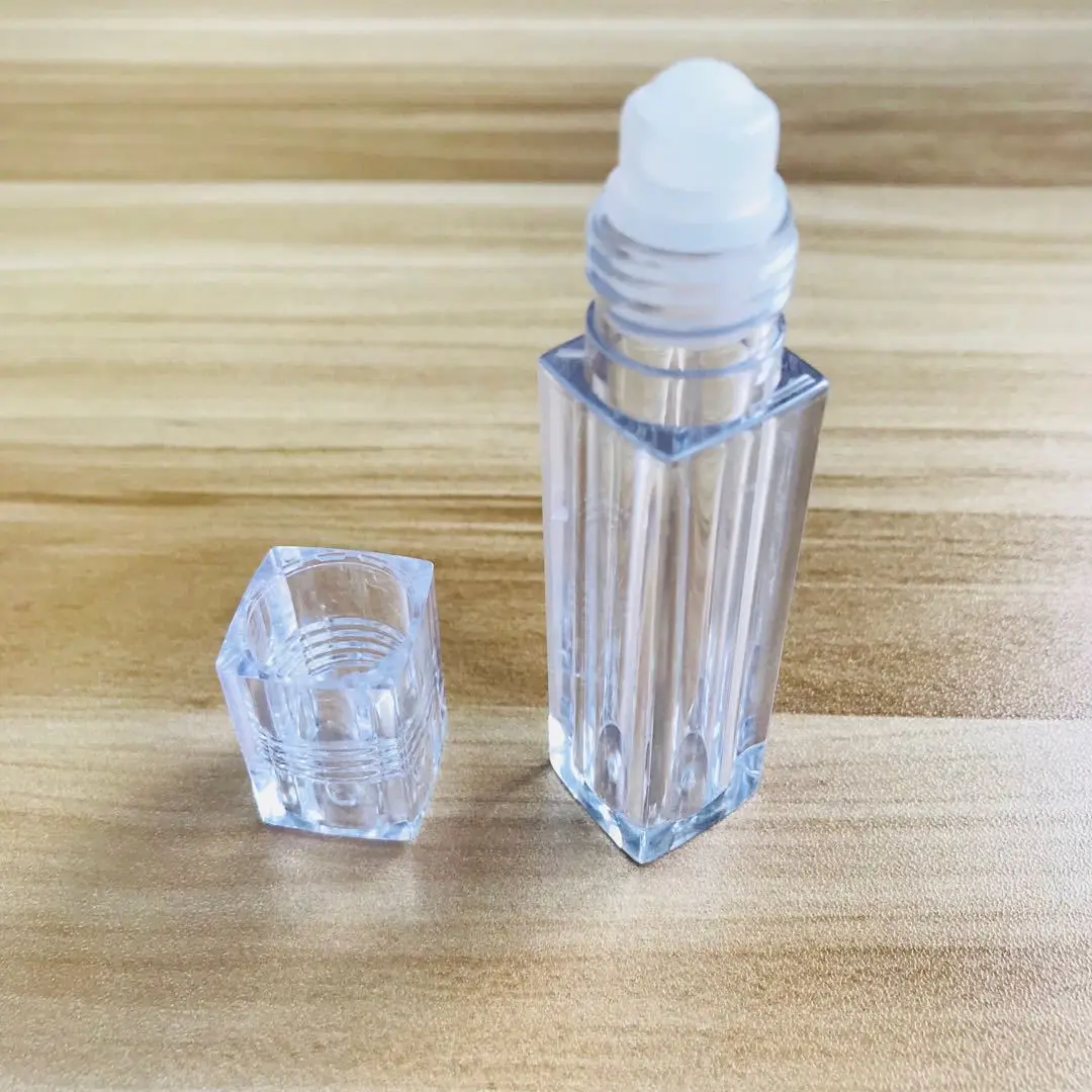 5ml lipgloss tubes empty clear square lip gloss tube with brush clear crystal lip gloss tube