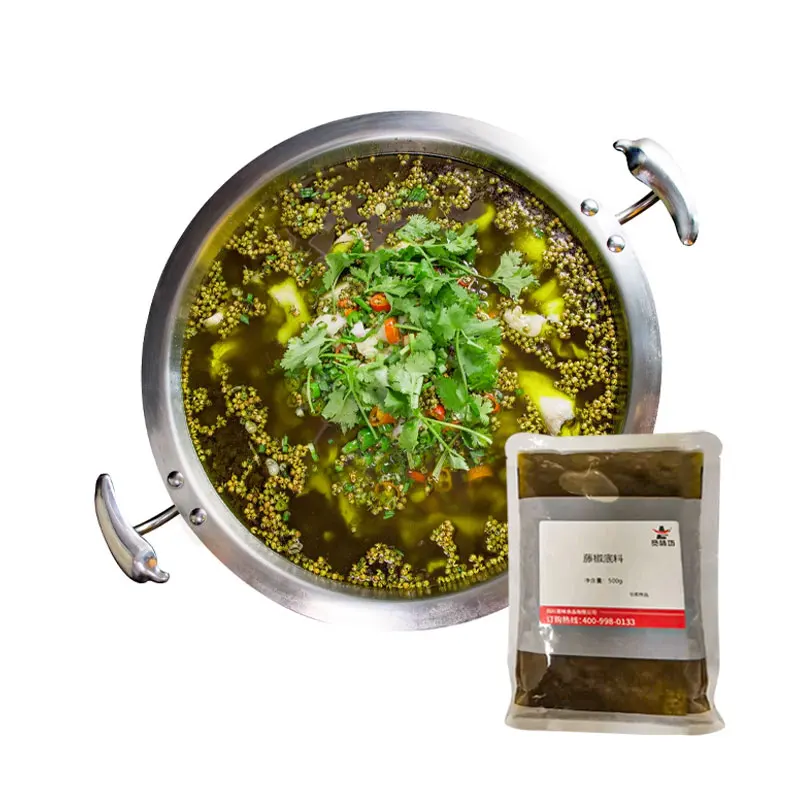 Vine pepper hot pot base 500g Chongqing green pepper hot pot base spicy beef oil Sichuan boiled fish seasoning sauce