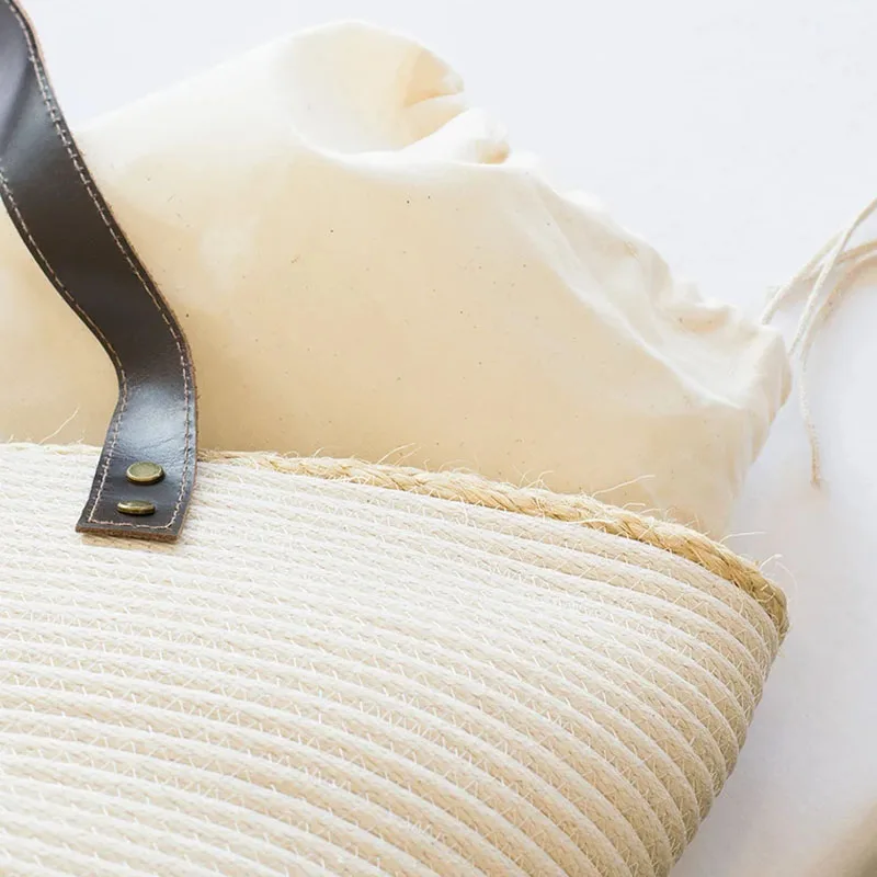 Hot Sale Market Tote Sun Woven Cotton Rope Hand Bag, Boho Summer Accessories Handmade Cheap WHolesale