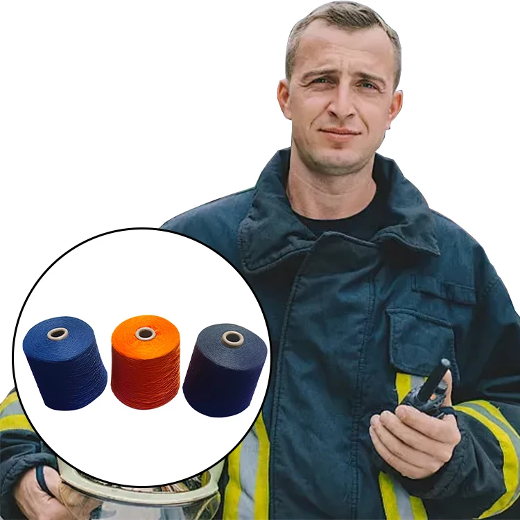 Fire resistant 40S/2 para-aramid yarn 93% Meta 5% para-aramid 2% antistatic high temperature reinforced material