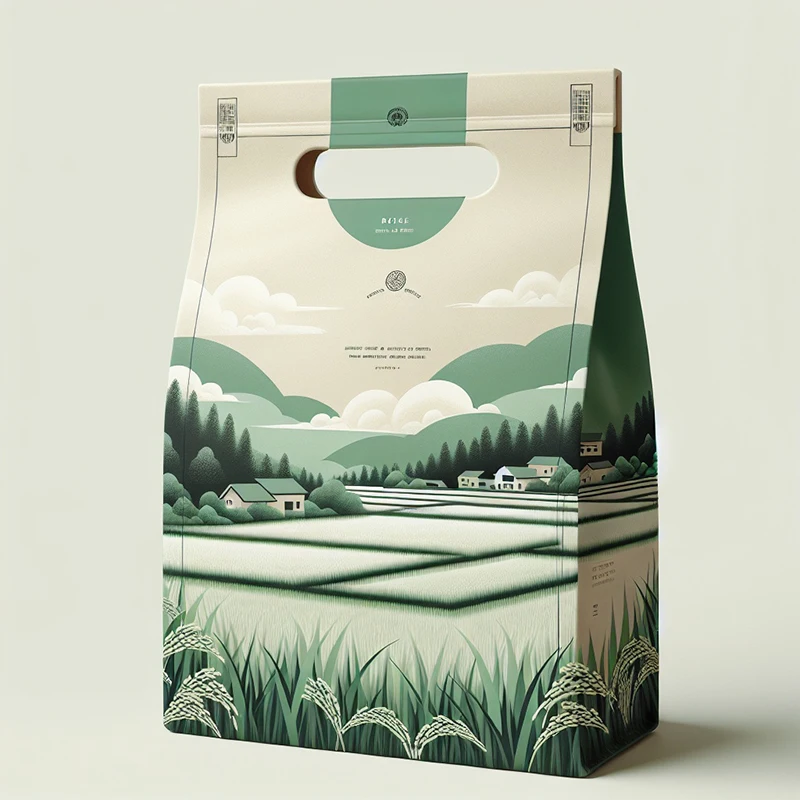 Custom Rice Packaging Bag Storage Leakage Prevention 5kg 10kg 25kg 50kg Plastic Package Rice Bag With Wrist Buckle