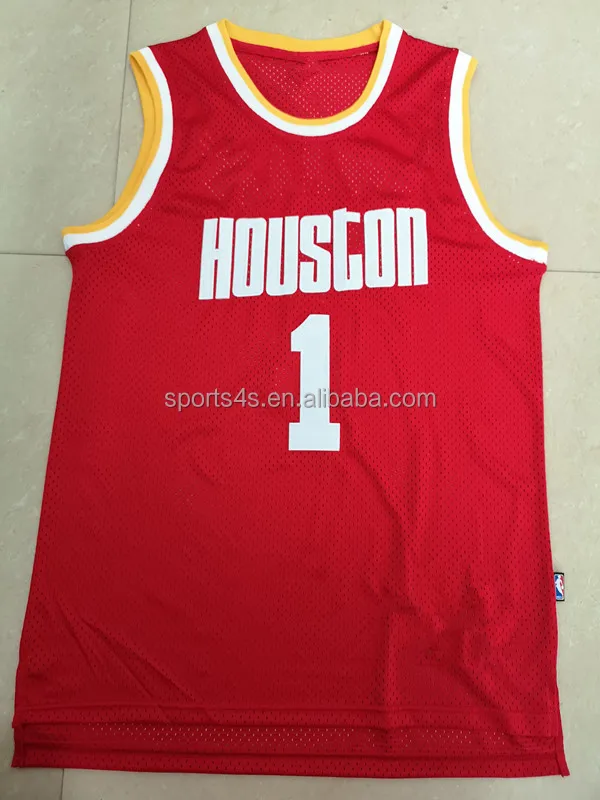 Cheap Buy Mens Throwback Striped Rocket Basketball Jersey Retro Tracy McGrady Steve Francis Navy Red Jersey