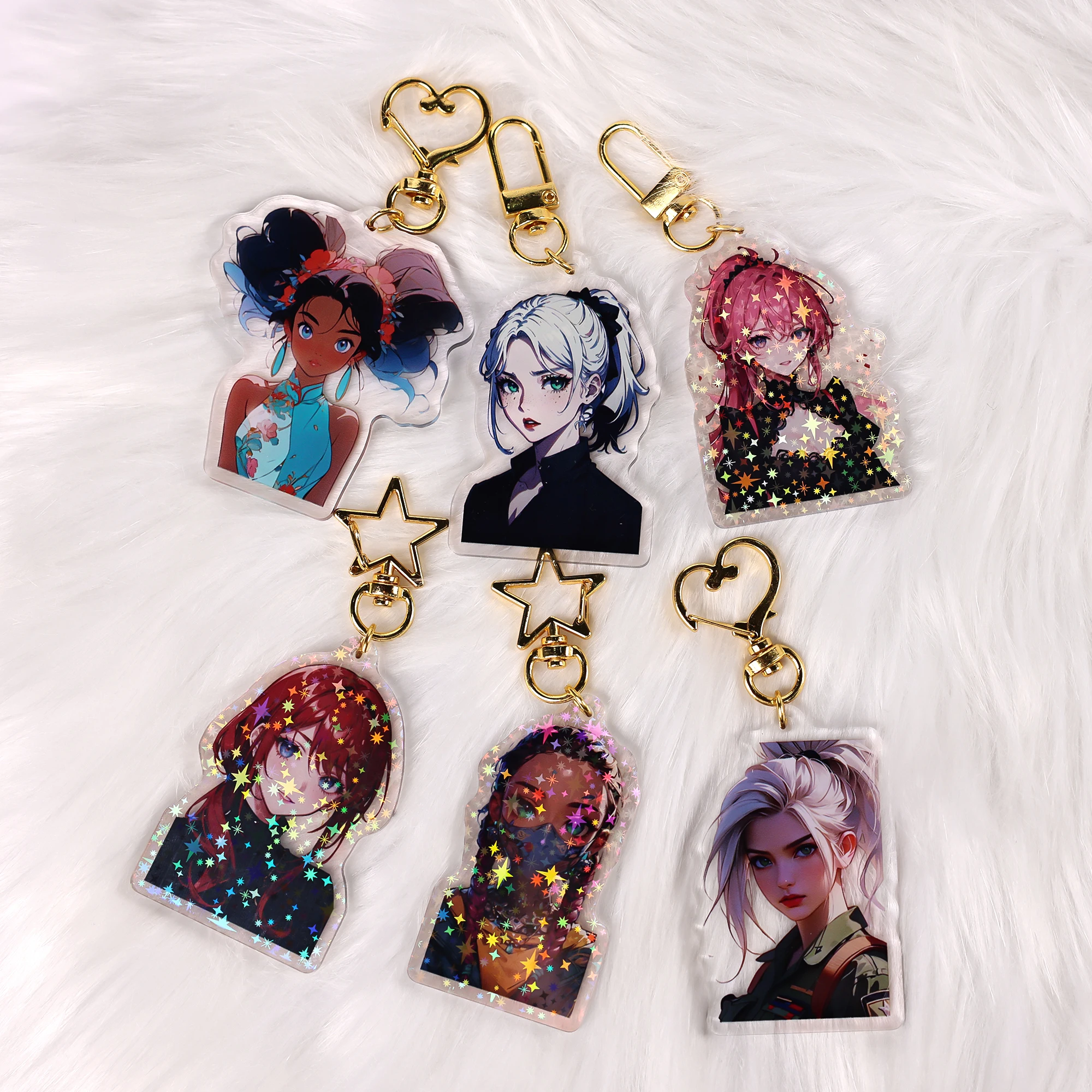 Wholesale 2024 new design Acrylic Keychain Factory Made Custom Keychain Design Cute Design Mini Plastic Keychain Charms