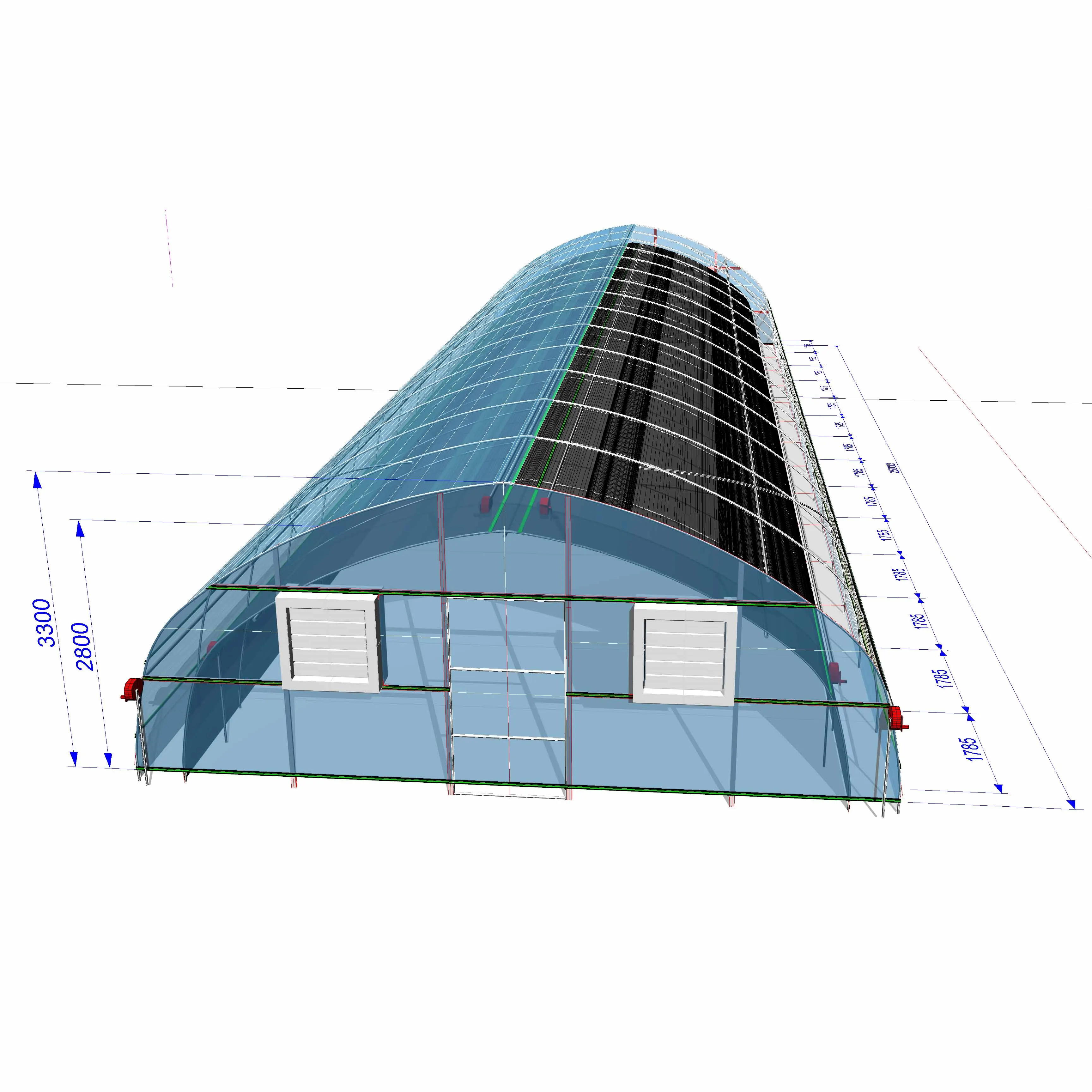 Factory Direct Supply Multi-Span Arch Plastic Film Greenhouse  Double arch insulated arch greenhouse
