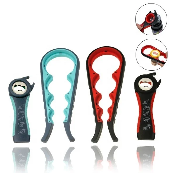 Top Selling Kitchen Accessories Tools 2 Packs 4 In 1 Plastic Jar Can Opener 5 In 1 Bottle Opener Beer Opener