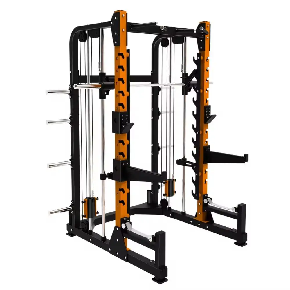 Factory Hot Wholesale All In One Commercial Comb Trainer Home Fitness Equipment Power Multi Functional Squat Rack Smith Machine