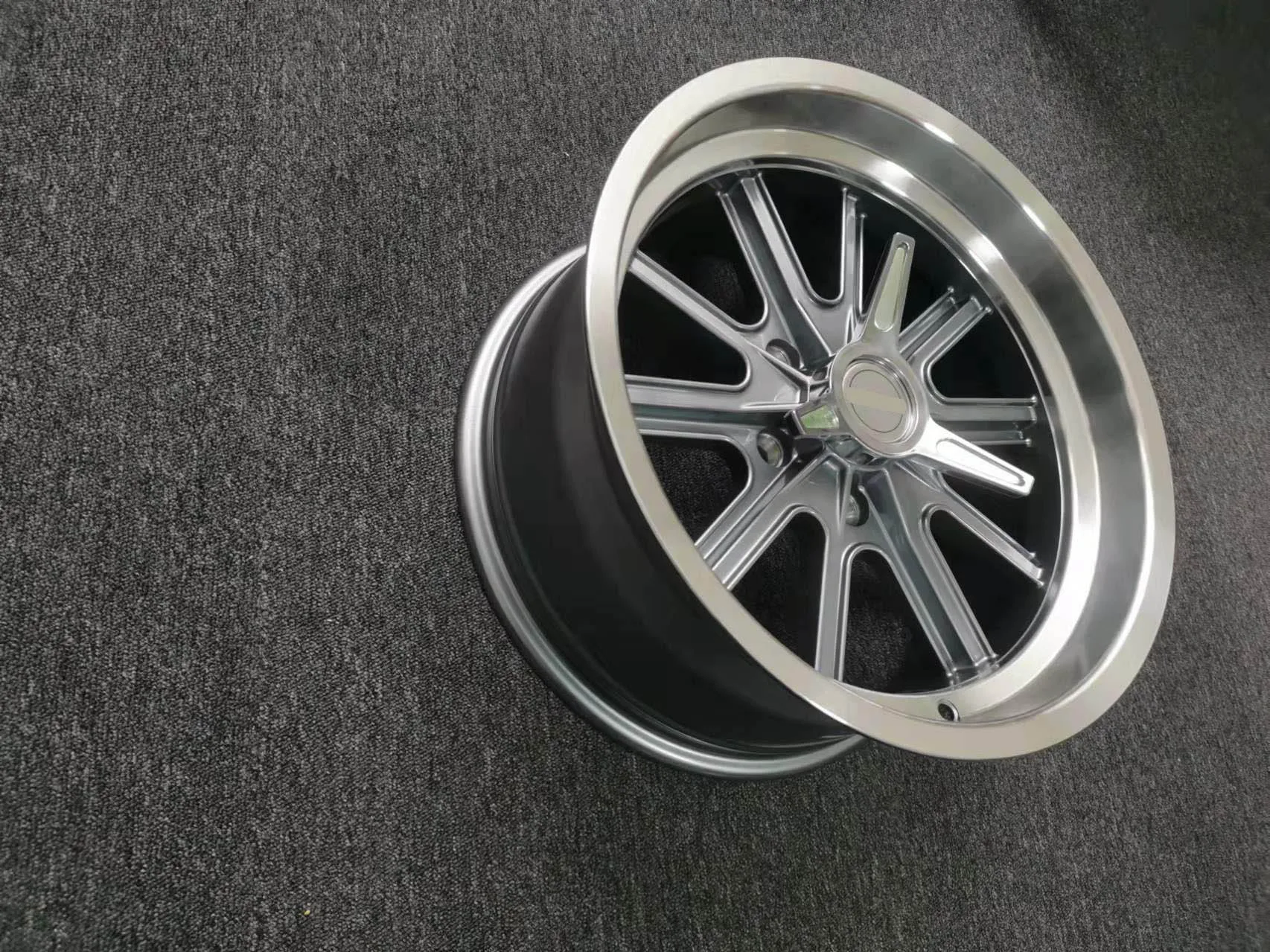 shelby cobra 15X8.0 5X114.3 ET+13 wheel backspace 5.0 inch alloy wheels with 3 bar spinners tri-bar spinners alloy spinners