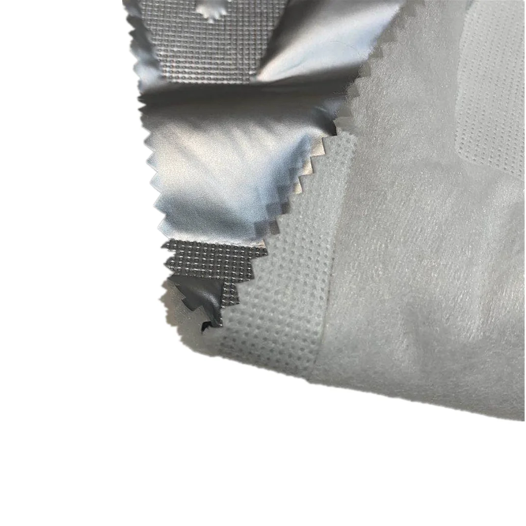 Ультразвуковая стеганая ткань для пуховика 50D Pongee с серебряным покрытием