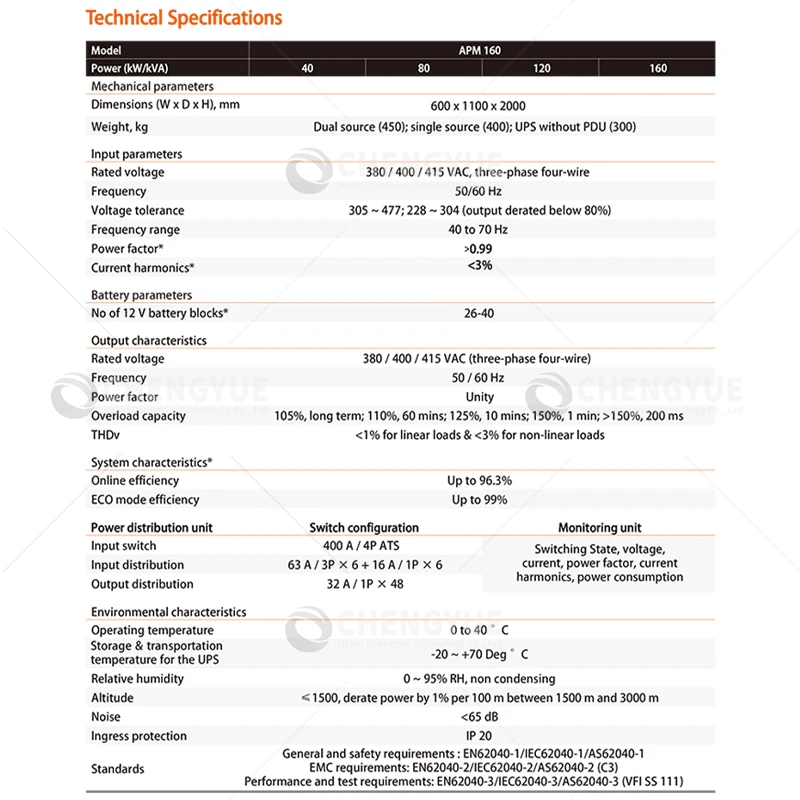 Vertiv Liebert emerson APM160 high frequency ups 160kva online double conversion modular ups for data center