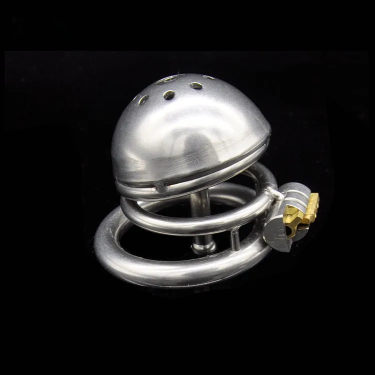 Small Metal Cuckold Cock Cage Penis Lock slave Bondage Device with Urethral Plug Adult Sex Toys