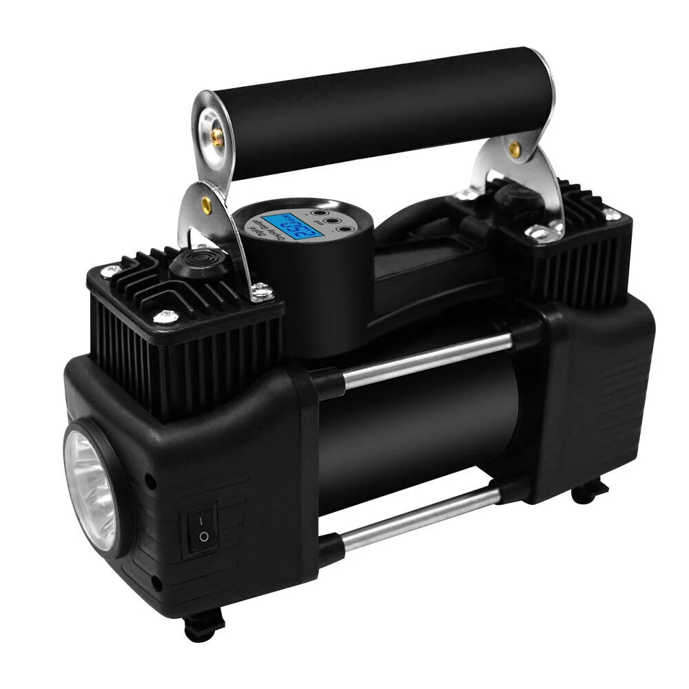 Portable 12 Volt Electric 2 Cylinders Car Air Pump Car Air Compressor Car Tire Air Inflator