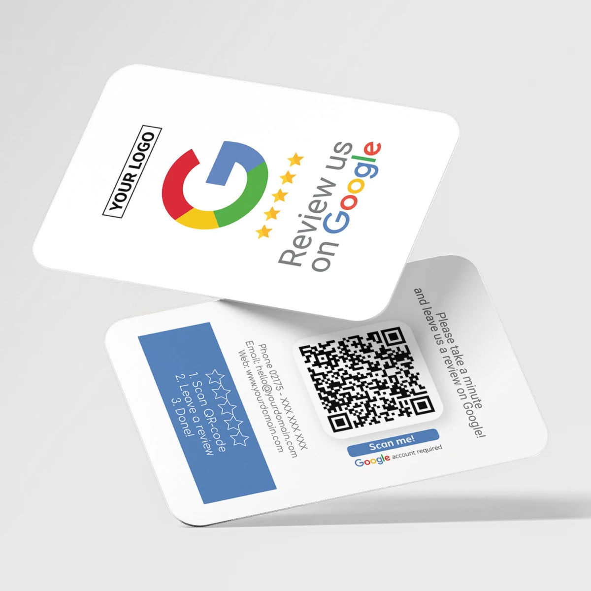 Пользовательский программируемый QR-код Бизнес RFID карта NFC Google Review Card