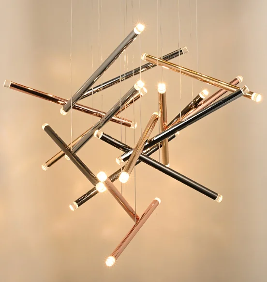 Double ends nordic Pendant Lights villa hotel kitchen dining room Decorative rose gold Chandelier Lighting