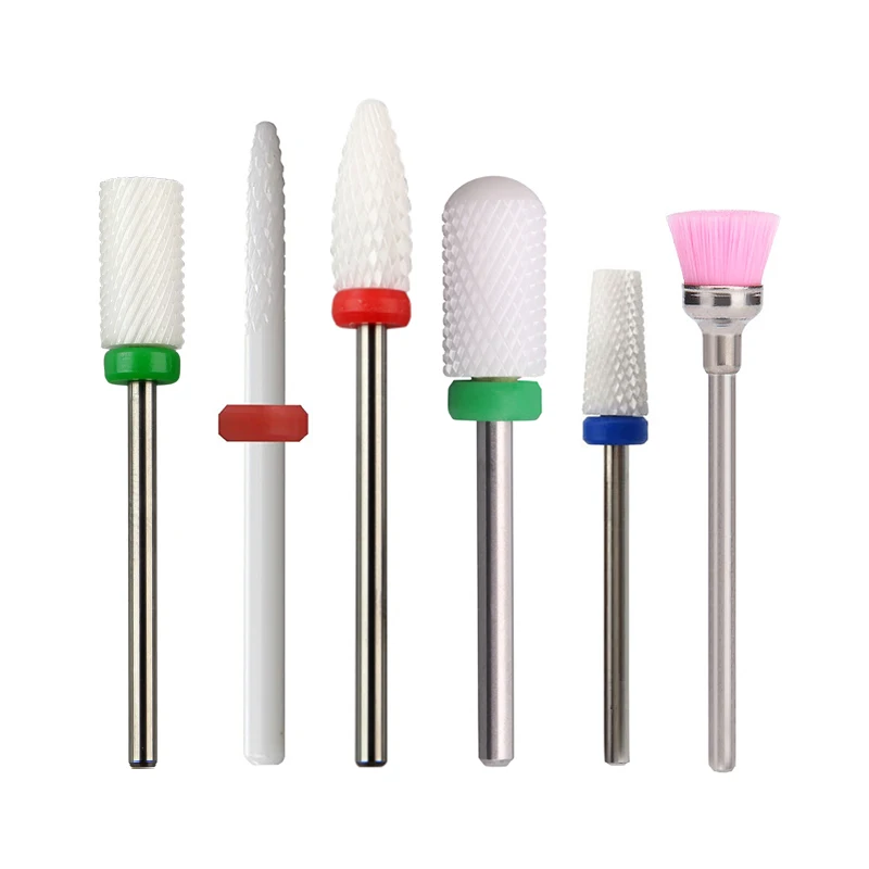 Professional Rotary Diamond Carbide Ceramic Nail Drill Bit 13PCS 3/32'Nail Drill Bits Set Cuticle Drill Bits for Acrylic Nails