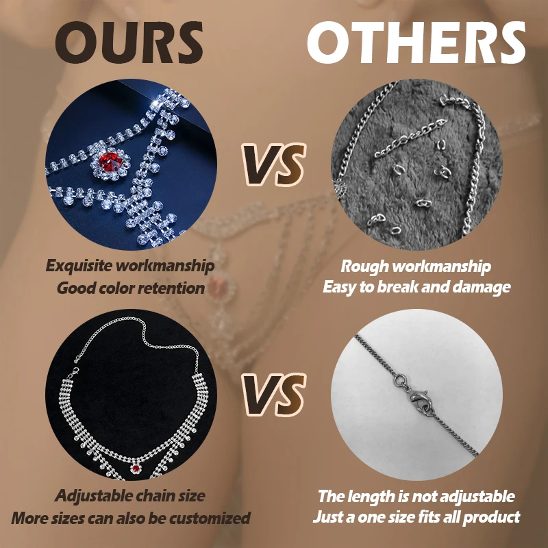 18K Gold Plated Stainless Steel Body Chain Sexy Pattern Waist Bead with Copper Material Gifts Waist Chains Jewelry