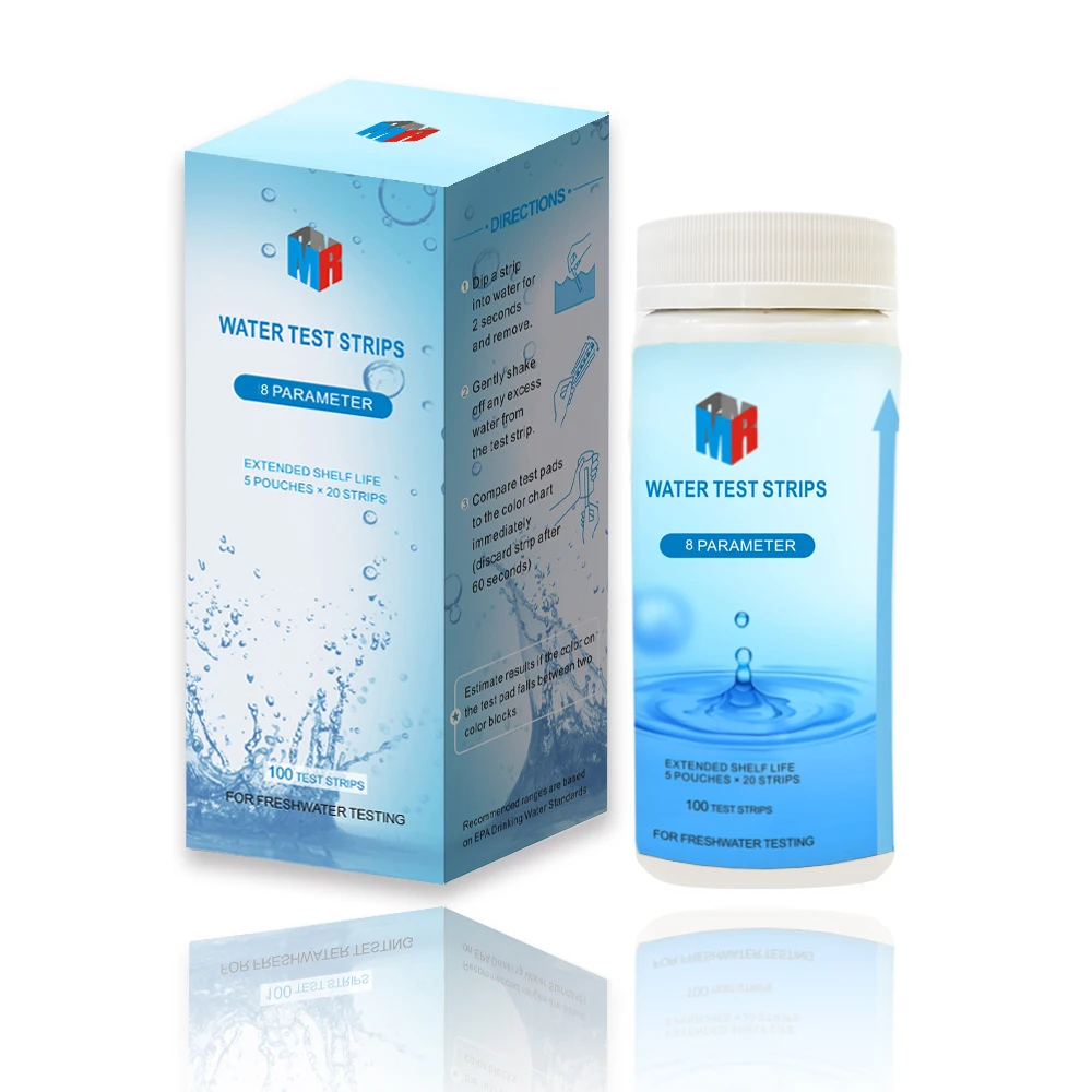 Customized 8 in1 Water Test Kit Water quality test kit 8 parameters for rapid drinking test strips
