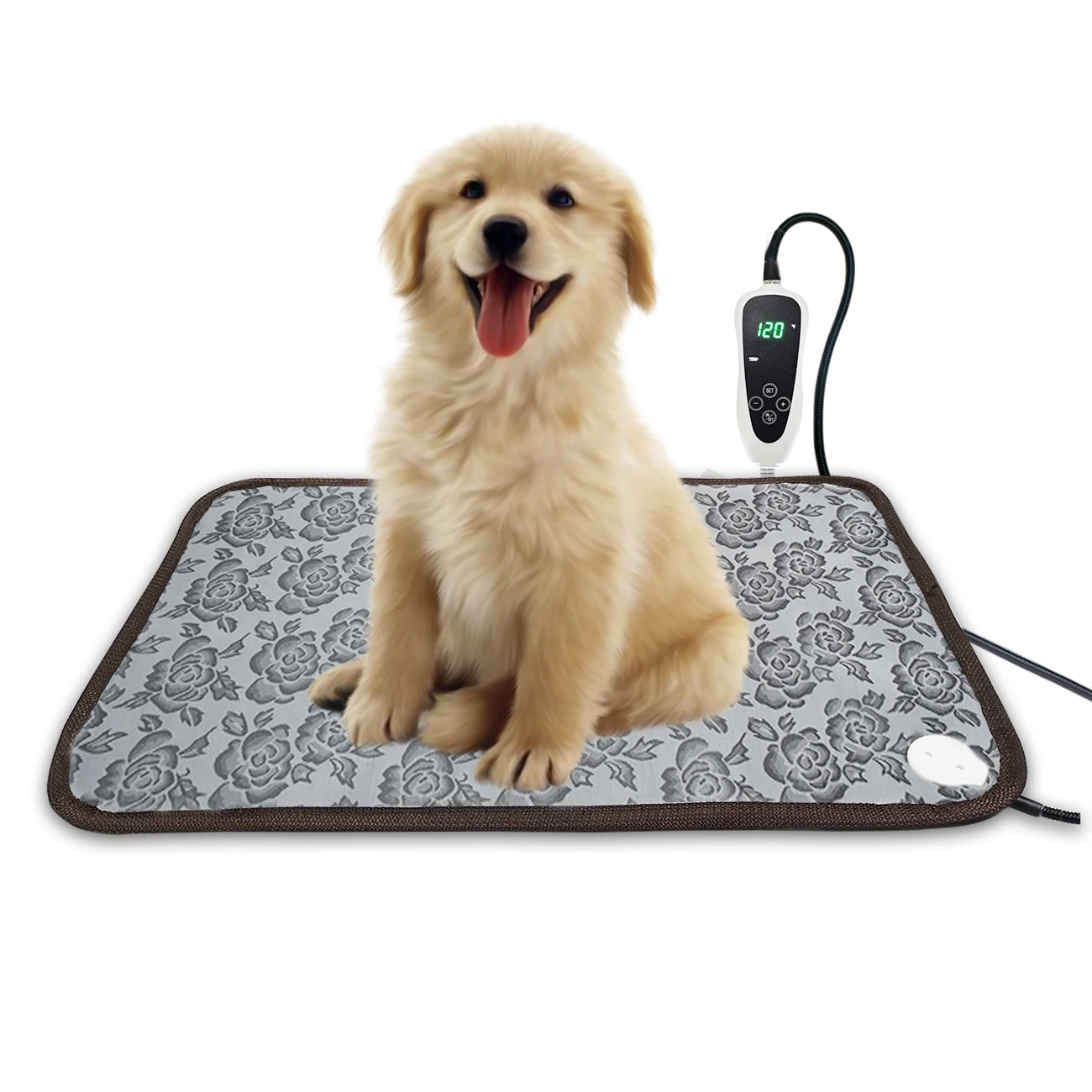 Timer Electric Heated Dog Cat Pad Temperature Adjustable  Auto Power-Off Warmer Blanket Mat Pet Heating Pad for Dogs Cats