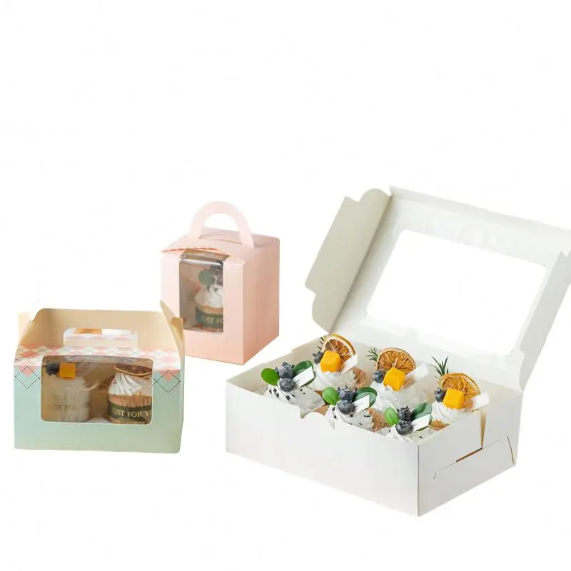 Контейнер для кексов с оконными ручками, большие круглые жестяные контейнеры для упаковки, от производителя, прямоугольные коробки для леденцов