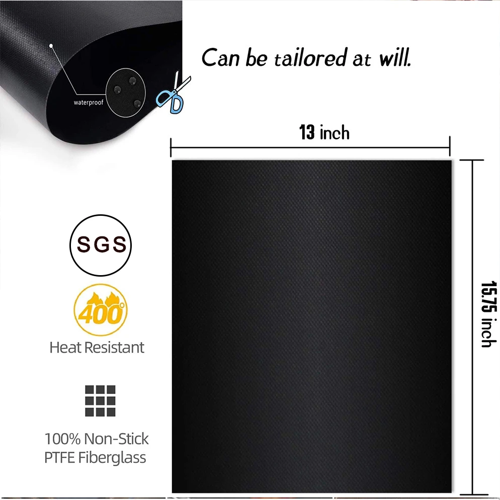 Dongjian 2019 reusable heavy duty 600 degree barbecue mat PTFE coated fiberglass non-stick bbq grill mat