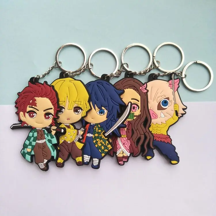 Hot Anime Naruto One Piece Demon Slayer My Hero Academia Attack on Titan Dragon Ball DBZ Jujutsu Kaisen Rubber Keychain