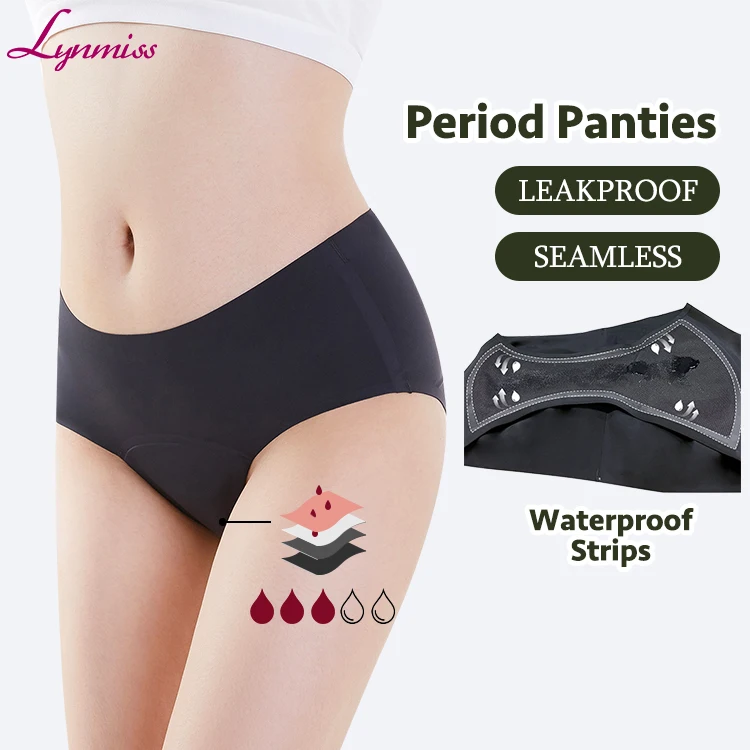 Wholesale Seamless Leak Proof Heavy Flow Menstrual Cotton Bamboo 4 Layers Heavy Menstrual Period Panties