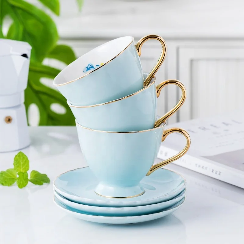 80ml Ceramic Coffee Cup Luxury Simple Porcelain Afternoon Tea Cup Dinner Wedding Modern Drinkware