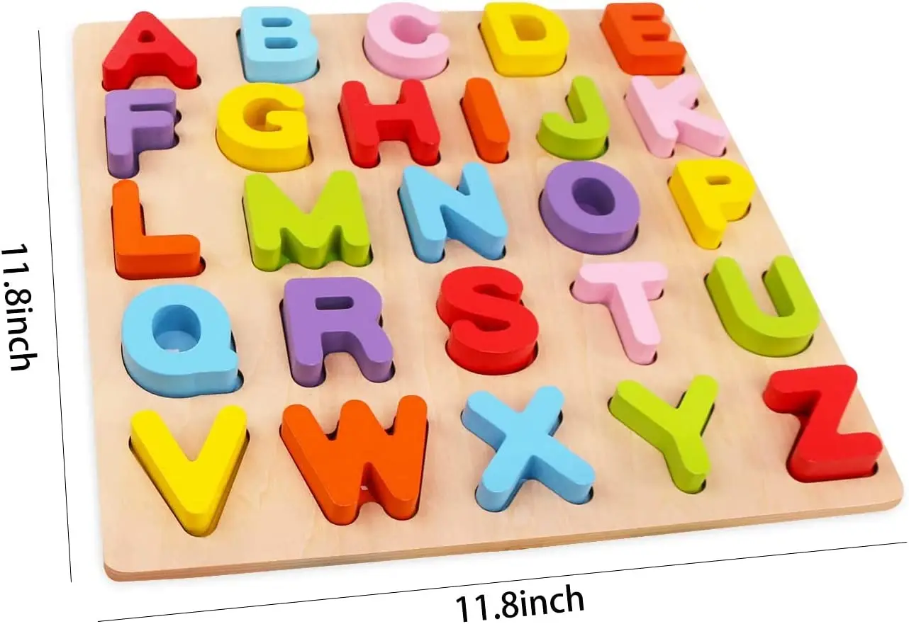 Wooden Board Alphabet Number Kids Montessori 3d Learning Puzzle Early Educational Activity Boards Toys For Child Boys And Girls