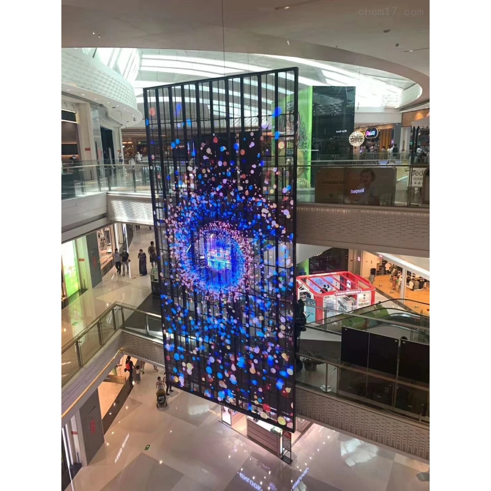 Shopping Mall Advertising Glass Window TV Curtain Price Indoor Transparent Led Display Screen Video Wall Panel