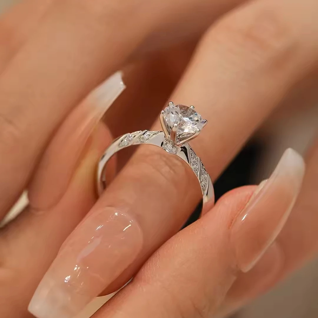 2024 custom name diamond engagement 18k genuine gold fine jewelry ring natural diamond men wholesale sets for girls jewelri ring