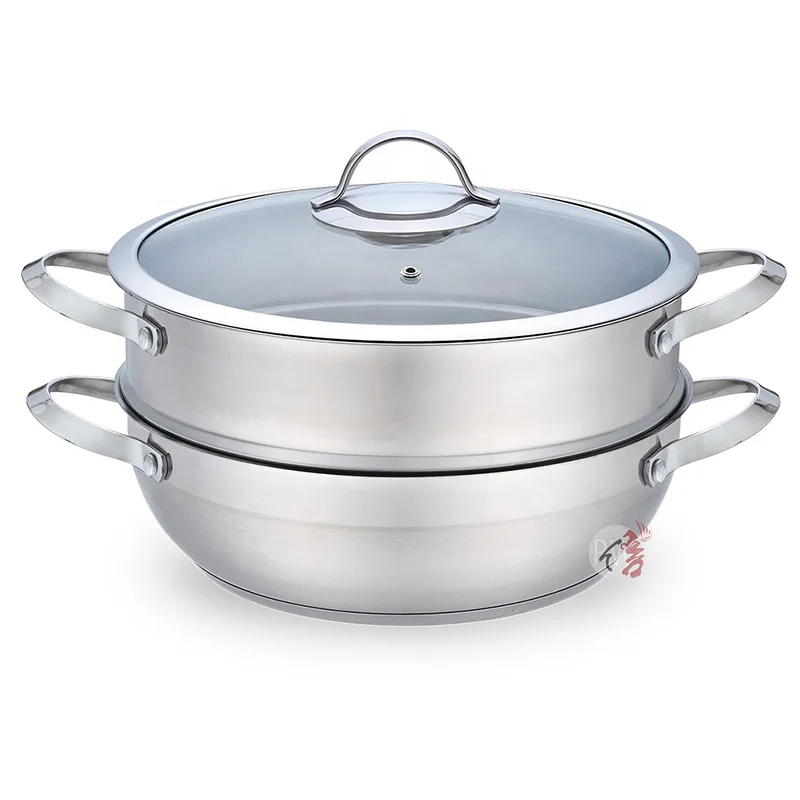 Realwin высокое качество Кастрюля Сковорода Из Нержавеющей Стали Пароход Набор со стеклянной крышкой